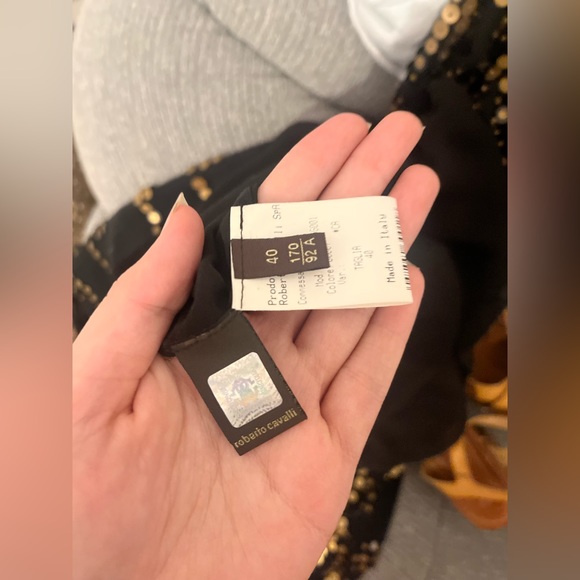 ROBERTO CAVALLI GOWN: open back, sequins, silk, animal print, slit, maxi, formal - Picture 13 of 16